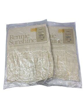Arley Rennie Sunshine Leno Ruffled Valance Set Natural 620 55x10.5 in